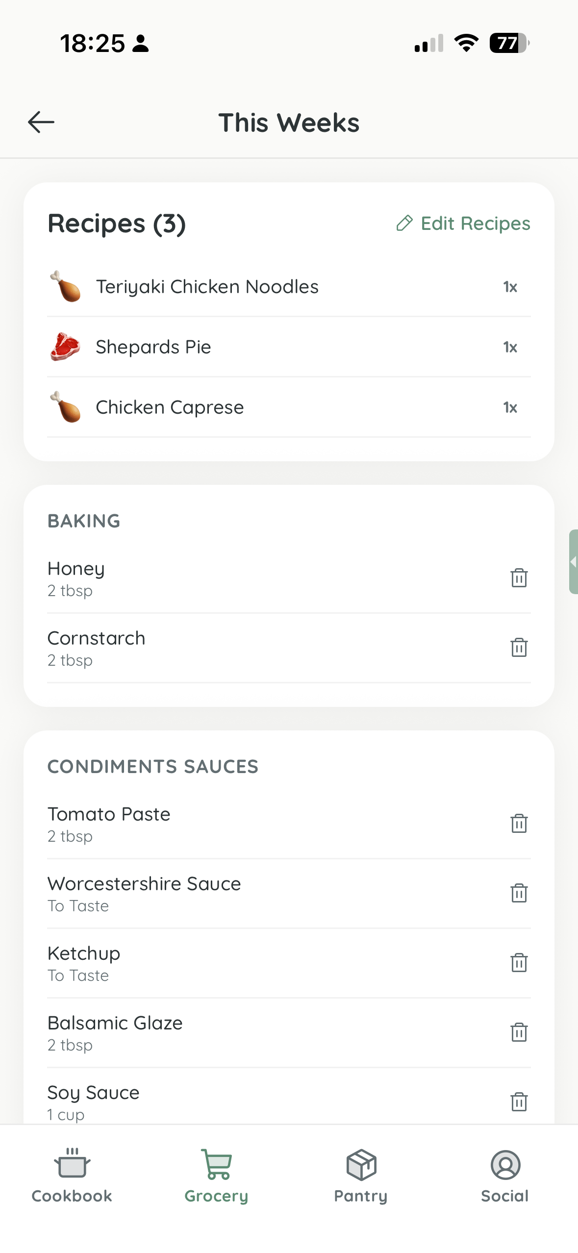 Grocery List Generation on iPhone