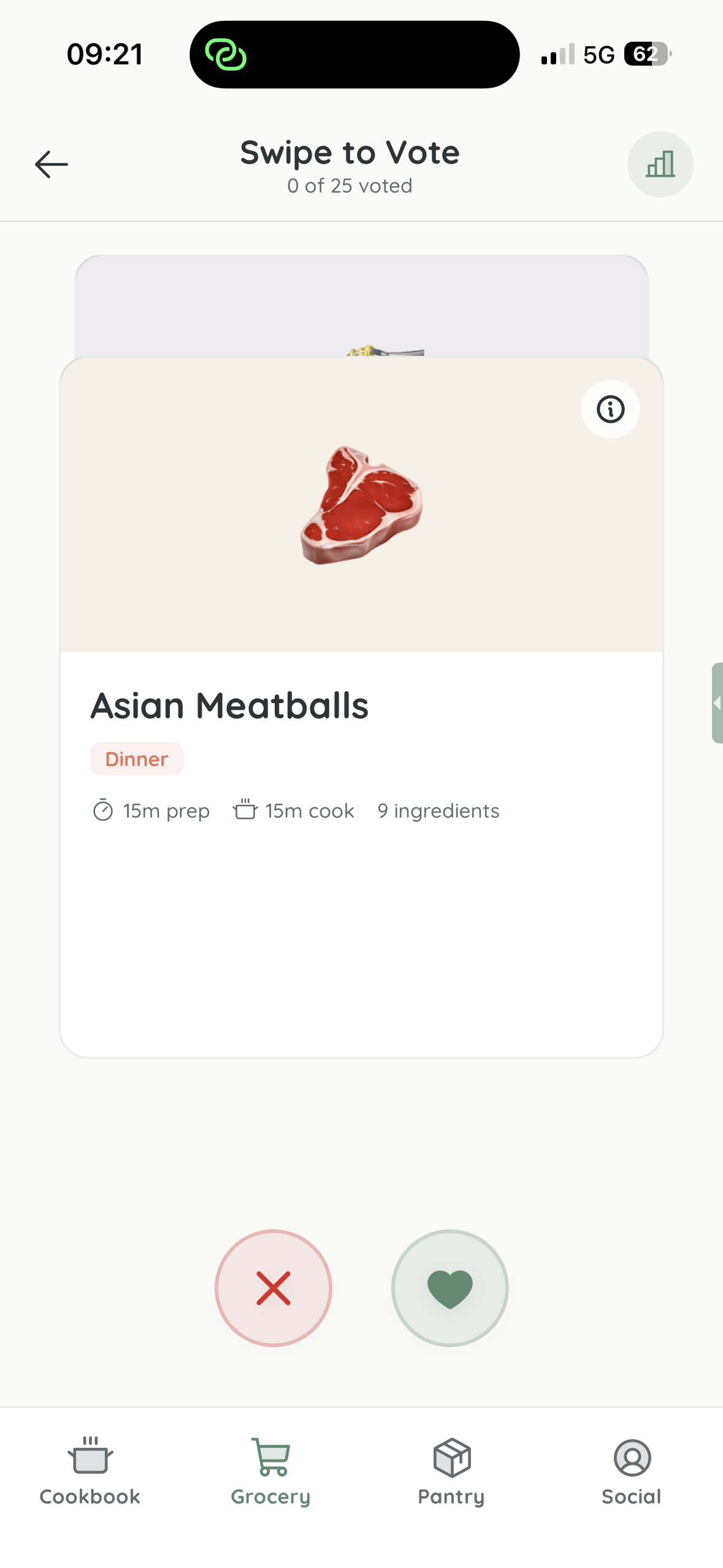 Meal Voting on iPhone